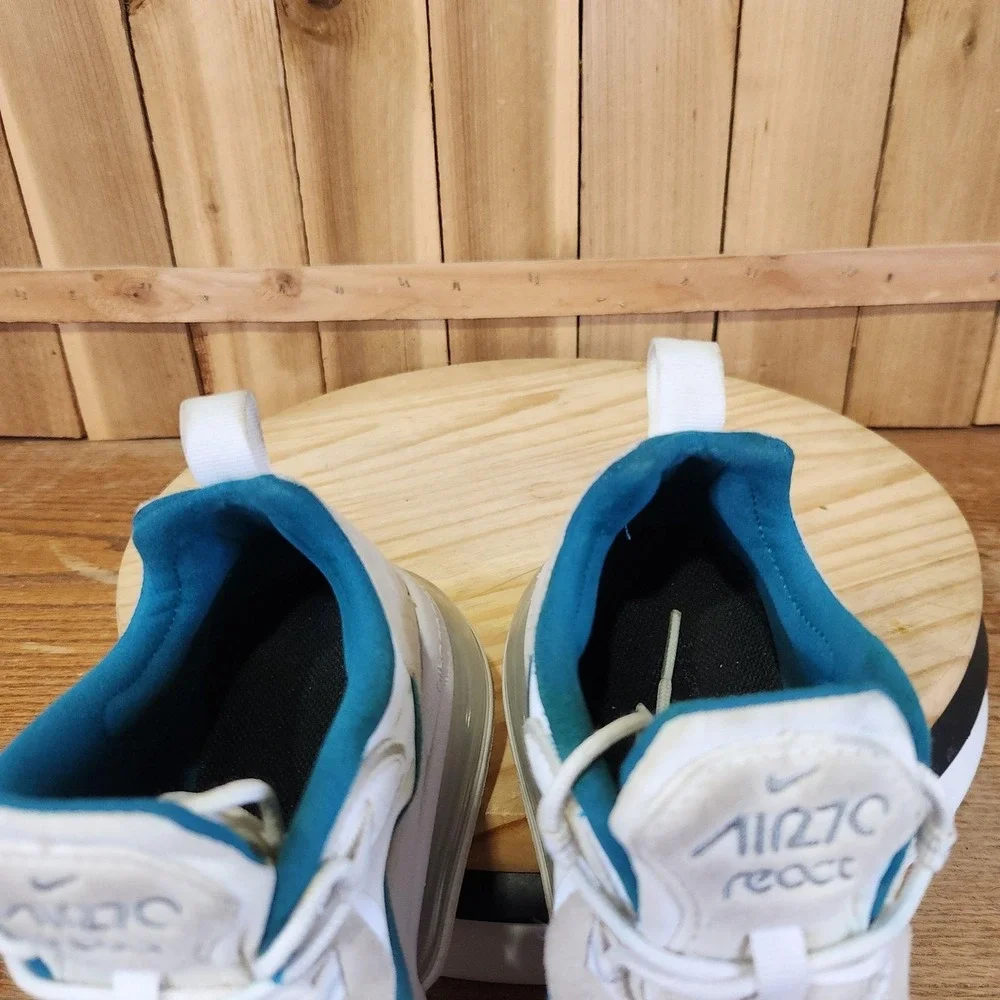 Nike Air Max 270 React Shoes Mens 6 White Teal Running Sneakers CK4885-991